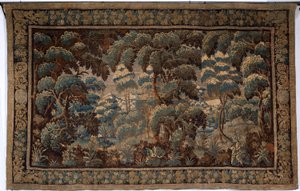Flämischer Wandteppich. Verdure. Ende 17. - Anfang 18. Jahrhundert. Eigentum der Kirche Sint-Walburgakerk Oudenaarde (Dekenij van de Sint-Walburga). von Flemish School