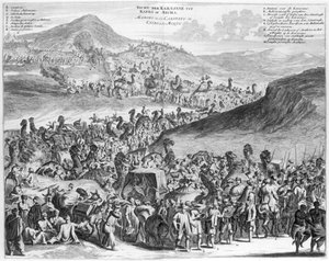 Hajj-Karawane von Kairo nach Mekka, aus Beschreibung von Afrika von O. Dapper, 1686
