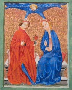 MS Gen1111 f.210 Heilige Cäcilia und Heiliger Valerian, Illustration aus Legenda Aurea von Jacobus de Voragine, ca. 1405-10