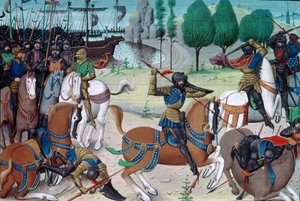 Ms 5089-90 Die Schlacht bei Hastings, 14. Oktober 1066, aus Chronique des Empereurs von David Aubert von Flemish School