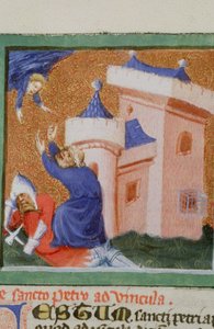 Seite aus der Legenda Aurea, Brügge, ca. 1400-10 von Flemish School
