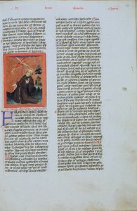 Seite aus der Legenda Aurea, Brügge, ca. 1400-10 von Flemish School