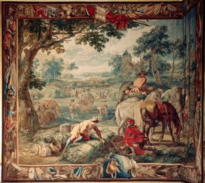 Palast (Schlossanlage Schleißheim). Flämischer Wandteppich. Brüsseler Atelier Judocus De Vos. Design Lambert De Hondt. Fütterung. Ca. 1715 - 1724. von Flemish School