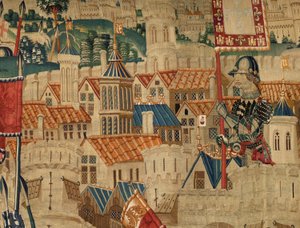 Serie Eroberungen von König Alfons I. von Portugal (Conquistas de Alfonso V de Portugal). Eroberung von Tanger (Toma de Tánger, De inname van Tanger). Tournai. Wolle und Seide.