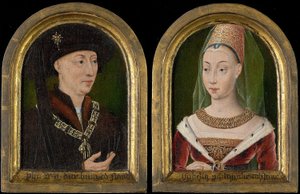 Philipp der Gute, Herzog von Burgund; Isabelle von Bourbon (?) von Flemish School