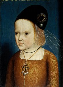 Porträt von Margarita von Österreich (1480-1532), Tochter von Kaiser Maximilian, im Alter von 3 Jahren und 3 Monaten im April 1483, spätere Frau des Infanten Dom Juan, Prinz von Asturien, dann Philibert der Schöne, Herzog von Savoyen und Statthalterin der 