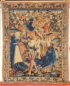 Wandteppichserie, die eine Szene aus dem Gleichnis vom verlorenen Sohn darstellt