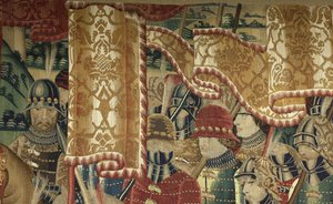 Wandteppich, der die Eroberungen von König Alfons V. von Portugal zeigt (Detail)