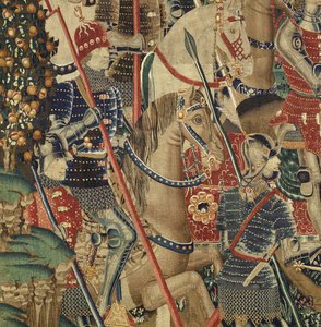 Wandteppich mit den Eroberungen von König Alfons V. von Portugal, Tournai. (Detail)