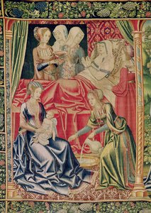 Die Geburt der Jungfrau, Brüsseler Werkstatt, ca. 1510 von Flemish School