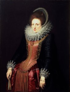 Porträt einer Dame mit einem Fächer, 1610er Jahre