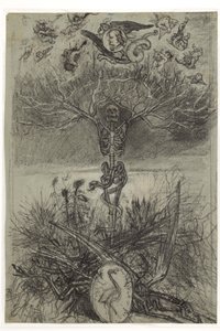 Definitive Zeichnung für das Frontispiz Les Épaves von Charles Baudelaire
