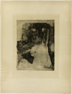 Frau mit einer Carcel-Lampe