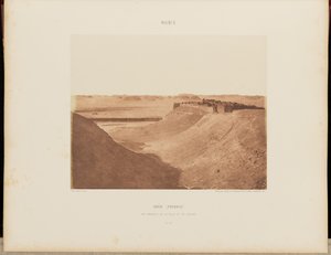 Ibrîm (Premnis). Gesamtansicht der Stadt und der Wüste von Félix Teynard