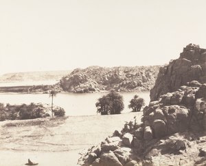 Tâfah, Granitfelsen am Ufer des Nils, 1851-52, gedruckt 1853-54 von Félix Teynard