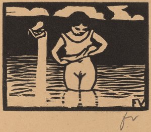 Mädchen hebt ihr Hemd (Fillette enlevant sa chemise) von Félix Vallotton