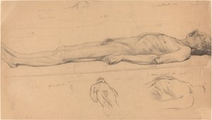 Studie des Leichnams für den toten Christus von Félix Vallotton