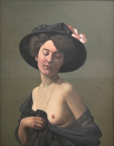 Junge Frau mit schwarzem Hut, 1908