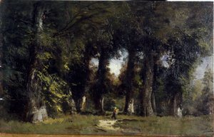 Waldrand (Vorderseite), Belebte Landschaft (Rückseite), zwischen 1850 und 1860