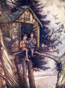 Baumkronen, wo Wendy und Peter glücklich lebten