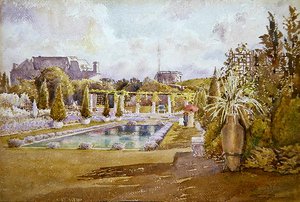 Ansicht eines Schlossgartens in Frankreich