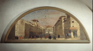 Lunette mit Blick auf die Via de Servi, Florenz