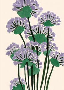 Abstrakte violette Botanicals von Flow Line