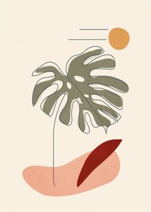 Monstera Blatt Wüstensonne