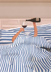 Wein im Bett
