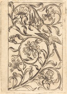 Weinreben-Ornament mit zwei Vögeln