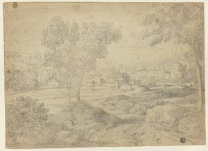 Italienische Landschaft mit Gebäuden