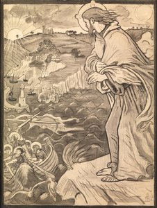 Christus sieht die Jünger am Ruder arbeiten von Ford Madox Brown