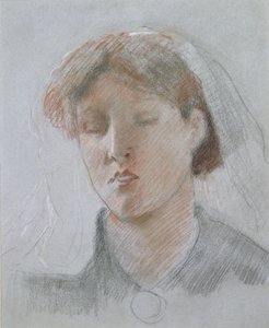 Die Frau des Künstlers Emma an ihrem Hochzeitstag von Ford Madox Brown