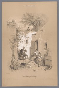 Eltern mit Kindern bei ihrem Dorfhaus