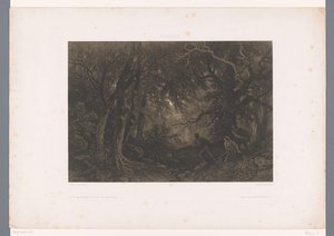 Räuber lauern einer Kutsche im Wald auf (Verhalende voorstellingen)