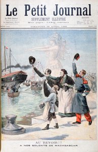 Auf Wiedersehen!!, Französische Soldaten auf dem Weg nach Madagaskar, 1895 von Fortuné Méaulle