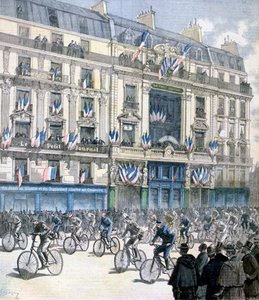 Start des Paris-Brest-Paris Radrennens, 1891 von Fortuné Méaulle