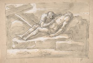 Der tote Christus, betrauert von der Magdalena, die seine Seitenwunde verehrt, 1787-1863