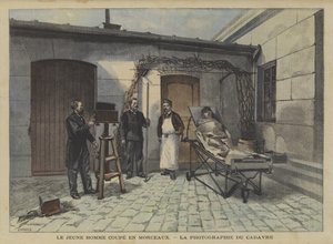 Ein junger Mann in Stücke geschnitten