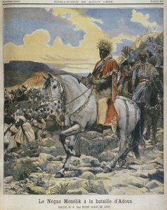Menelik II. (1844-1913) in der Schlacht von Adowa, Illustration aus 