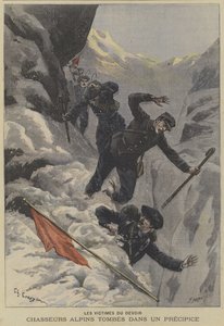 Französische Gebirgsjäger stürzen über einen Abgrund