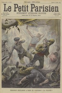 Schreckliche Explosion an Bord des Dampfschiffs La France