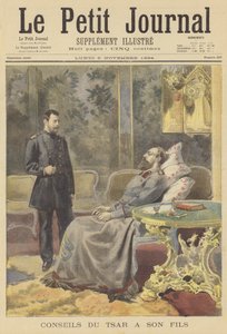 Der sterbende Zar Alexander III. von Russland gibt seinem Sohn Ratschläge