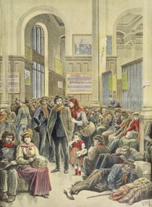 Italienische Auswanderer am Gare Saint-Lazare, aus 