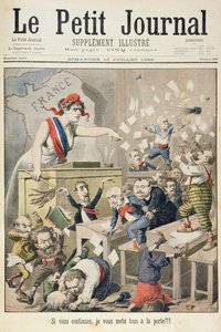 Titelblatt, das einen Tumult im Abgeordnetenhaus darstellt, Illustration aus dem illustrierten Supplement von Le Petit Journal, 10. Juli 1898
