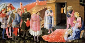 Die Anbetung der Heiligen Drei Könige (Altarbild), Gemälde von Fra Angelico, ca. 1440