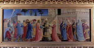 Die Hochzeit der Jungfrau. Predelle (Gemälde auf Holz) 1435