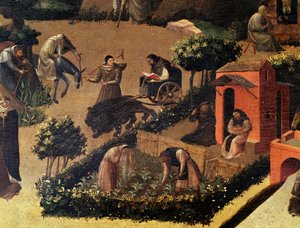 Mönche bei der Arbeit, Detail aus La Thebaid