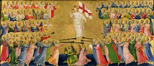 Christus verherrlicht im Hof des Himmels, 1423-24 (Detail)