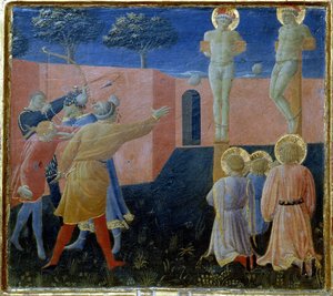 Kreuzigung und Steinigung des Heiligen Cosmas